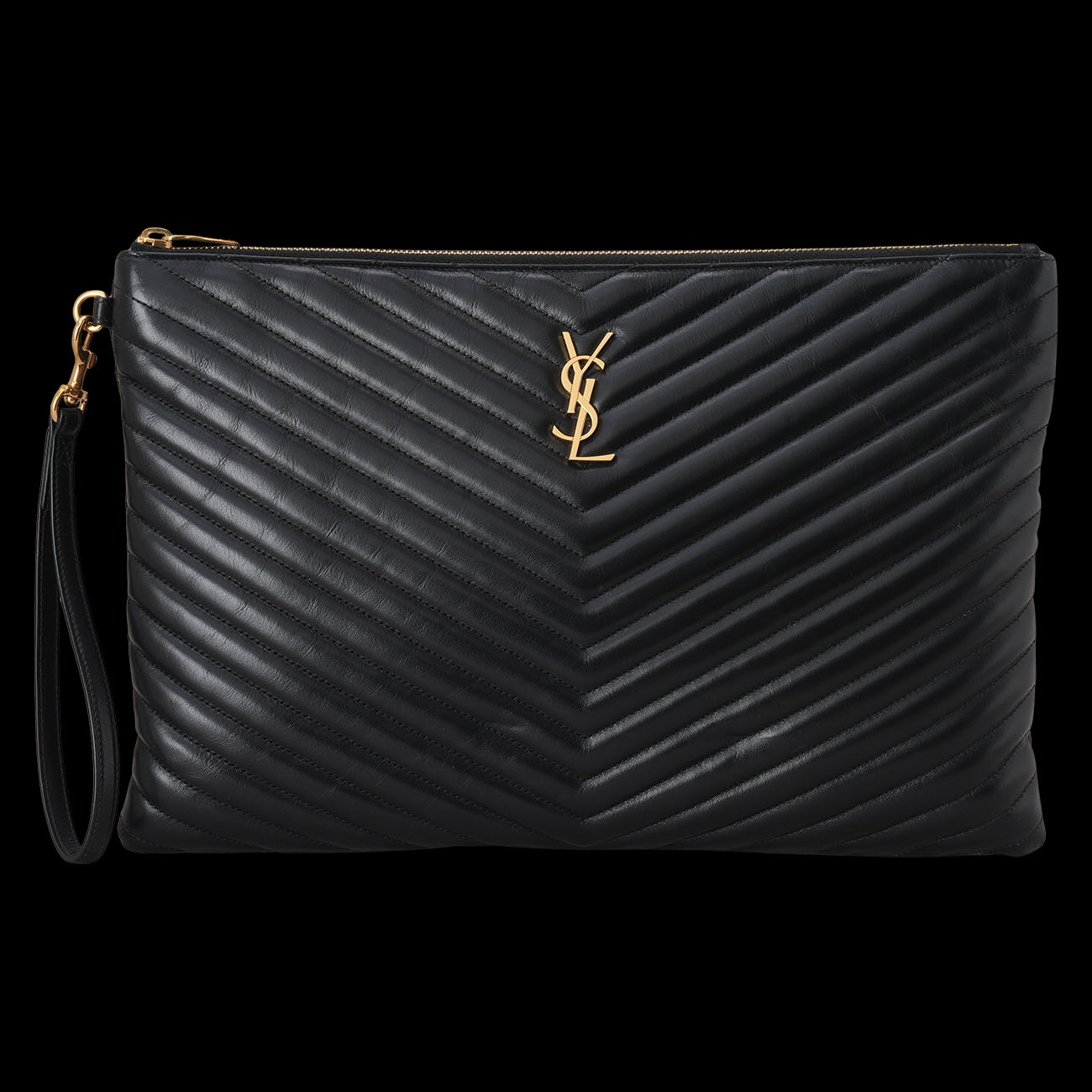 YVES SAINT LAURENT(USED)생로랑 440222 모노그램 쉐브론 클러치
